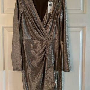 Ralph Lauren Silver Long Sleeve Dress